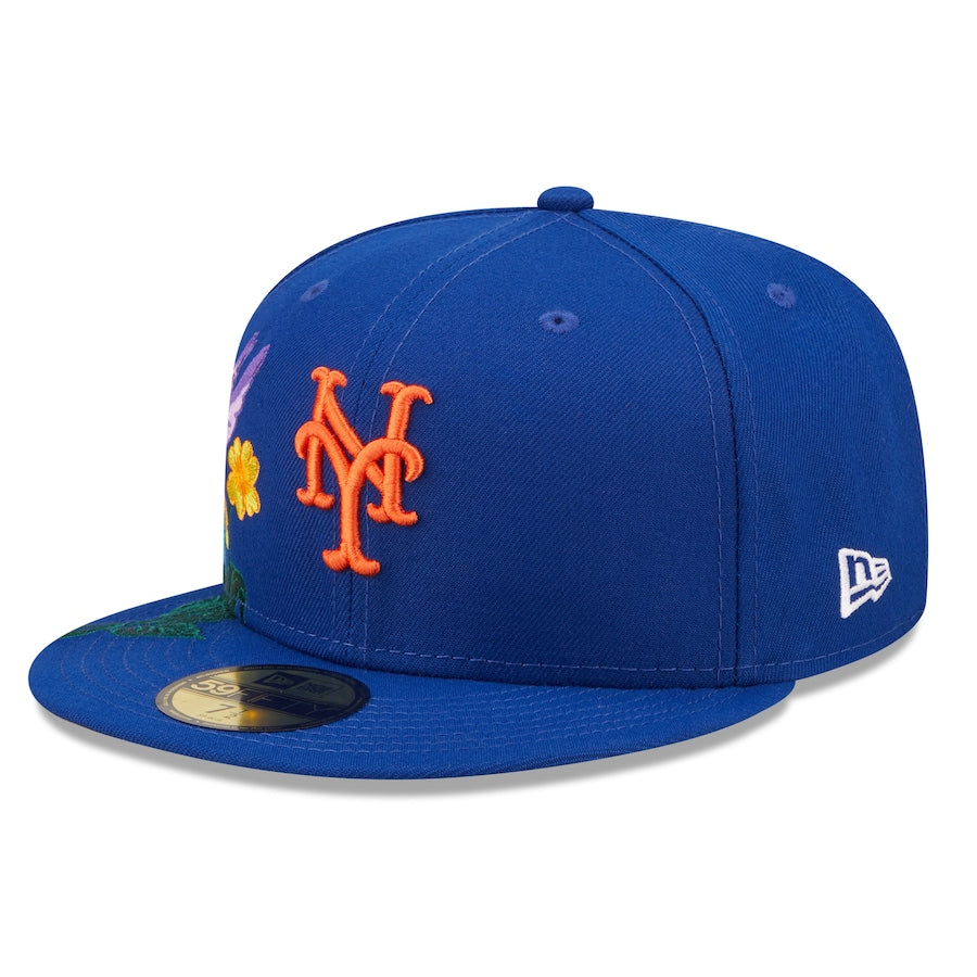 New York Mets New Era MLB 59FIFTY 5950 Fitted Cap Hat Royal Blue Crown/Visor Team Color Logo (Blooming)