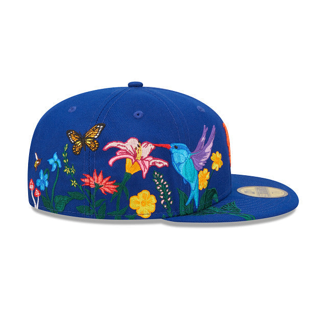 New York Mets New Era MLB 59FIFTY 5950 Fitted Cap Hat Royal Blue Crown/Visor Team Color Logo (Blooming)