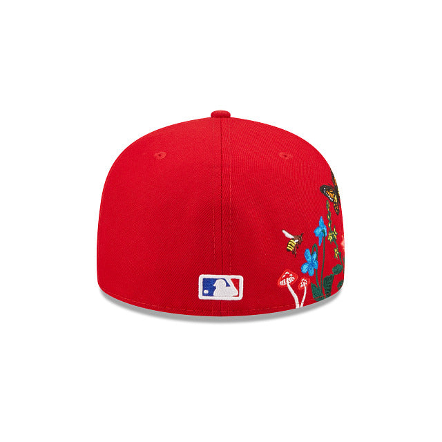 Washington Nationals New Era MLB 59FIFTY 5950 Fitted Cap Hat Red Crown/Visor Team Color Logo (Blooming)
