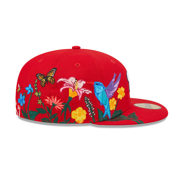 Washington Nationals New Era MLB 59FIFTY 5950 Fitted Cap Hat Red Crown/Visor Team Color Logo (Blooming)