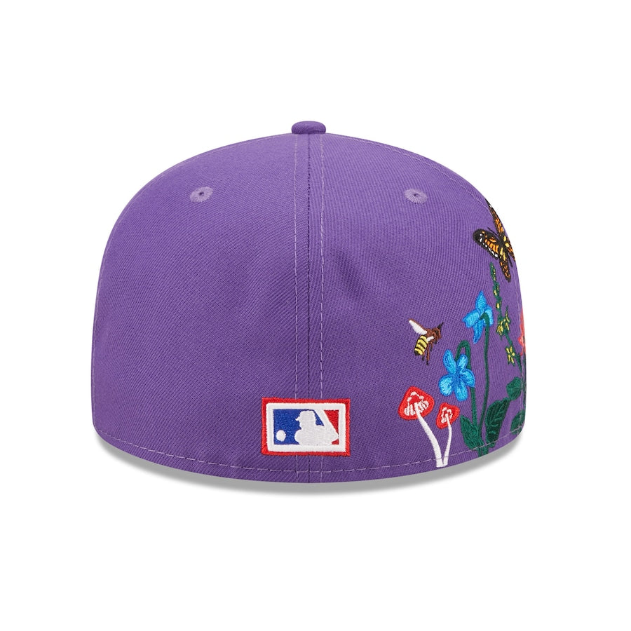 Arizona Diamondbacks New Era MLB 59FIFTY 5950 Fitted Cap Hat Purple Crown/Visor Team Color Retro Logo (Blooming)