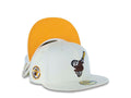 San Diego Padres New Era MLB 59FIFTY 5950 Fitted Cap Hat Cream Crown/Visor Brown/Yellow Swinging Friar Logo 1978 All-Star Game Side Patch Yellow UV