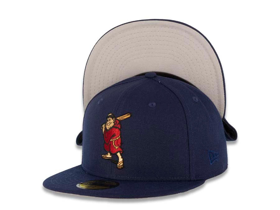 San Diego Padres New Era MLB 59FIFTY 5950 Fitted Cap Hat Light Navy Crown/Visor Cardinal/Khaki Batting Friar Logo
