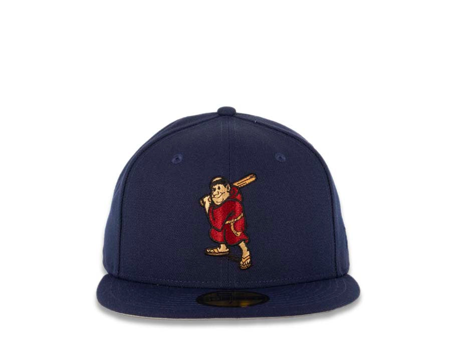 San Diego Padres New Era MLB 59FIFTY 5950 Fitted Cap Hat Light Navy Crown/Visor Cardinal/Khaki Batting Friar Logo