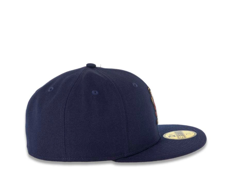 San Diego Padres New Era MLB 59FIFTY 5950 Fitted Cap Hat Light Navy Crown/Visor Cardinal/Khaki Batting Friar Logo