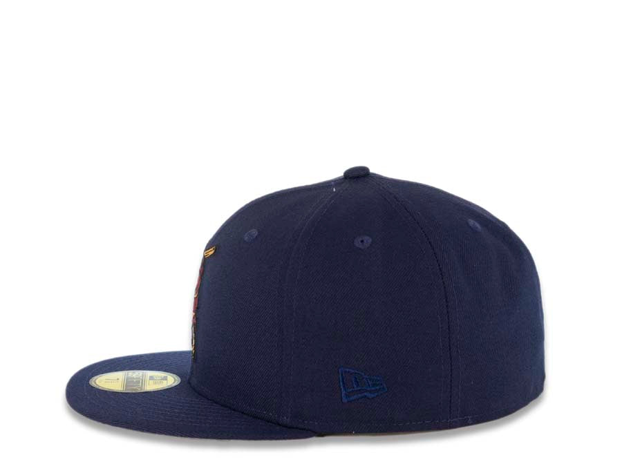 San Diego Padres New Era MLB 59FIFTY 5950 Fitted Cap Hat Light Navy Crown/Visor Cardinal/Khaki Batting Friar Logo