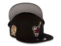 San Diego Padres New Era MLB 9FIFTY 950 Snapback Cap Hat Black Crown/Visor Maroon/Metallic Gold Swinging Friar Logo 25th Anniversary Side Patch