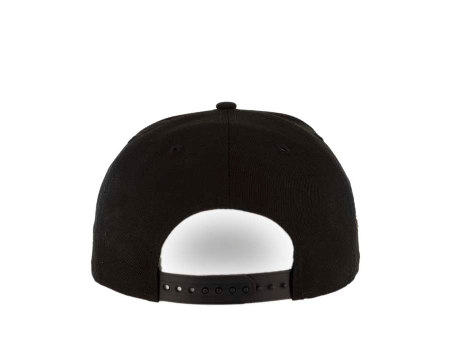 San Diego Padres New Era MLB 9FIFTY 950 Snapback Cap Hat Black Crown/Visor Maroon/Metallic Gold Swinging Friar Logo 25th Anniversary Side Patch
