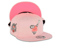 San Diego Padres New Era MLB 9FIFTY 950 Snapback Cap Hat Pink Crown/Visor Pink Glow/Cream Swinging Friar Logo 40th Anniversary Side Patch Pink Glow UV