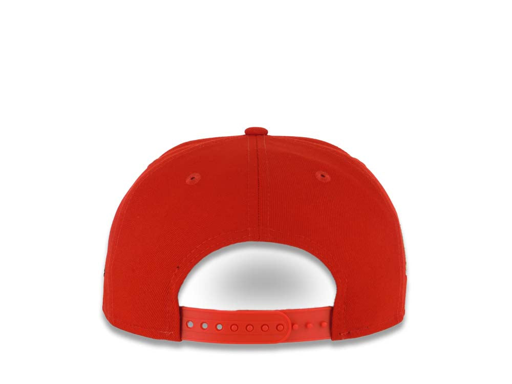 San Diego Padres New Era MLB 9FIFTY 950 Snapback Cap Hat Red Crown/Visor Sky Blue/Meallic Gold Swinging Friar Logo 40th Anniversary Side Patch