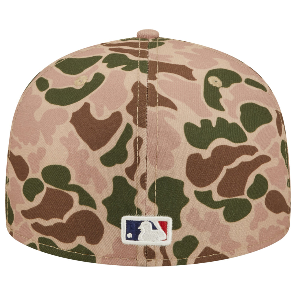 Boston Red Sox New Era MLB 59FIFTY 5950 Fitted Cap Hat Duck Camo Crown/Visor Team Color Logo 2004 World Series Side Patch Orange UV