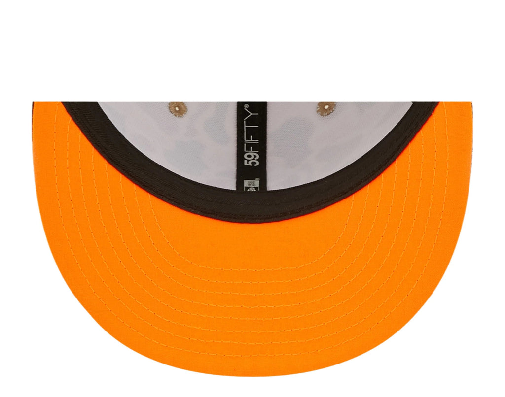 Chicago White Sox New Era MLB 59FIFTY 5950 Fitted Cap Hat Duck Camo Crown/Visor Team Color Logo 2005 World Series Side Patch Orange UV