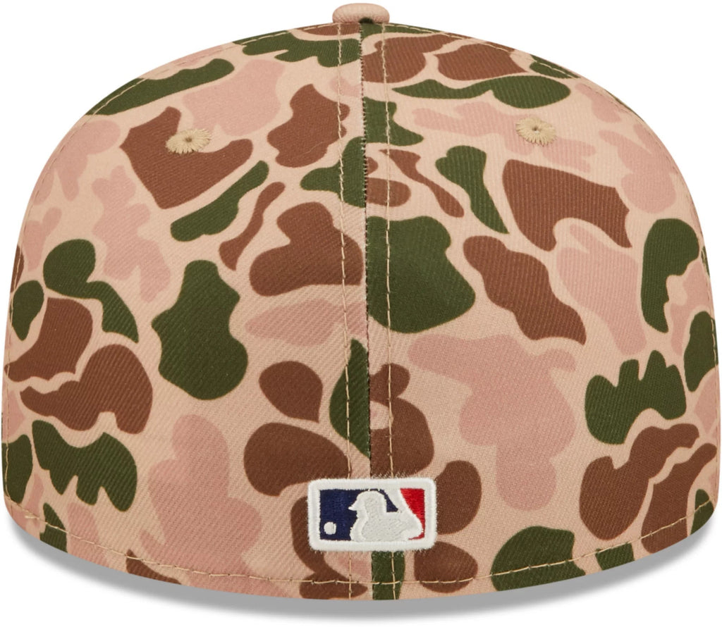 Houston Astros New Era MLB 59FIFTY 5950 Fitted Cap Hat Duck Camo Crown/Visor Team Color Logo 2017 World Series Side Patch Orange UV