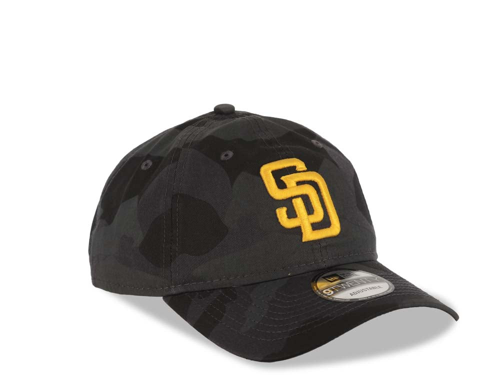 San Diego Padres New Era MLB 9TWENTY 920 Adjustable Cap Hat Black/Gray Camo Crown/Visor Yellow Logo