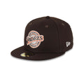 San Diego Padres New Era MLB 59FIFTY 5950 Fitted Cap Hat Dark Brown Crown/Visor Brown/White/Orange Baseball Club Retro Logo