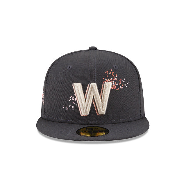 Washington Nationals New Era MLB 59FIFTY 5950 Fitted Cap Hat Dark Gray Crown/Visor Team Color Logo (City Connect)