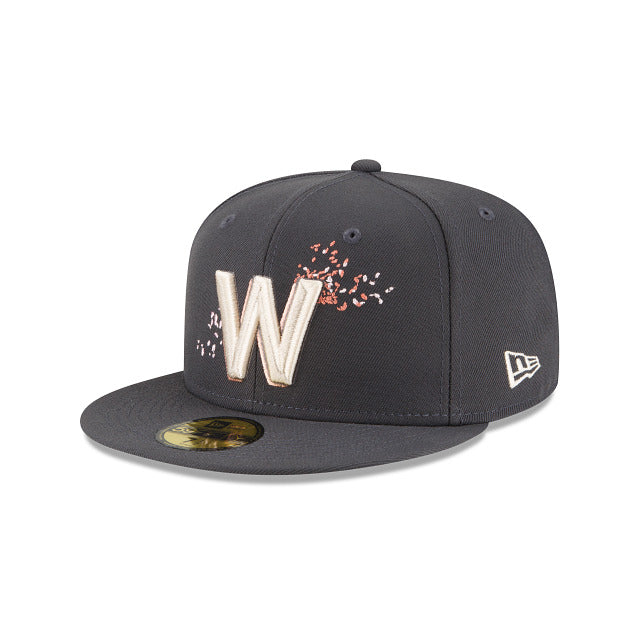 Washington Nationals New Era MLB 59FIFTY 5950 Fitted Cap Hat Dark Gray Crown/Visor Team Color Logo (City Connect)