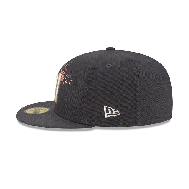 Washington Nationals New Era MLB 59FIFTY 5950 Fitted Cap Hat Dark Gray Crown/Visor Team Color Logo (City Connect)