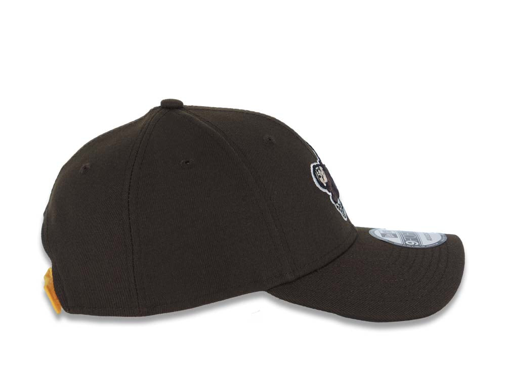 San Diego Padres New Era MLB 9FORTY 940 Adjustable Cap Hat Brown Crown/Visor Swinging Friar Brown/Yellow Logo