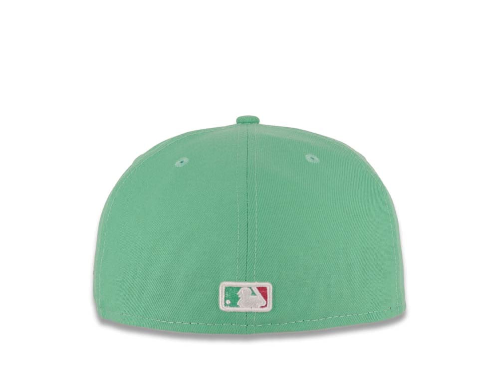 (City Connect Colors) San Diego Padres New Era MLB 59FIFTY 5950 Fitted Cap Hat Light Teal Crown/Visor Magenta Flawless Small Logo Gray UV