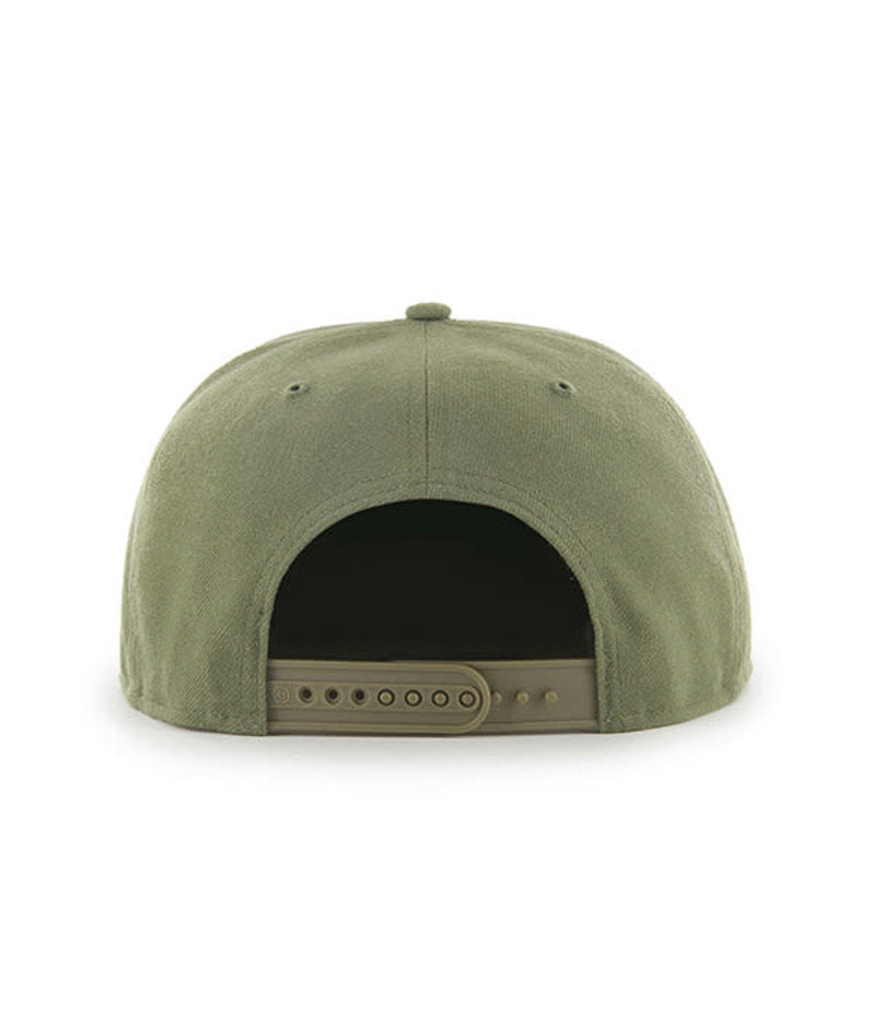 San Diego Padres '47 MLB Snapback Cap Hat Olive Green Crown/Visor Black Logo Camo UV