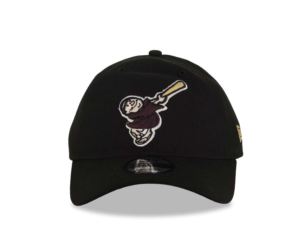 San Diego Padres New Era MLB 9TWENTY 920 Adjustable Cap Hat Black Crown/Visor Maroon/Yellow Swinging Friar Logo Black UV