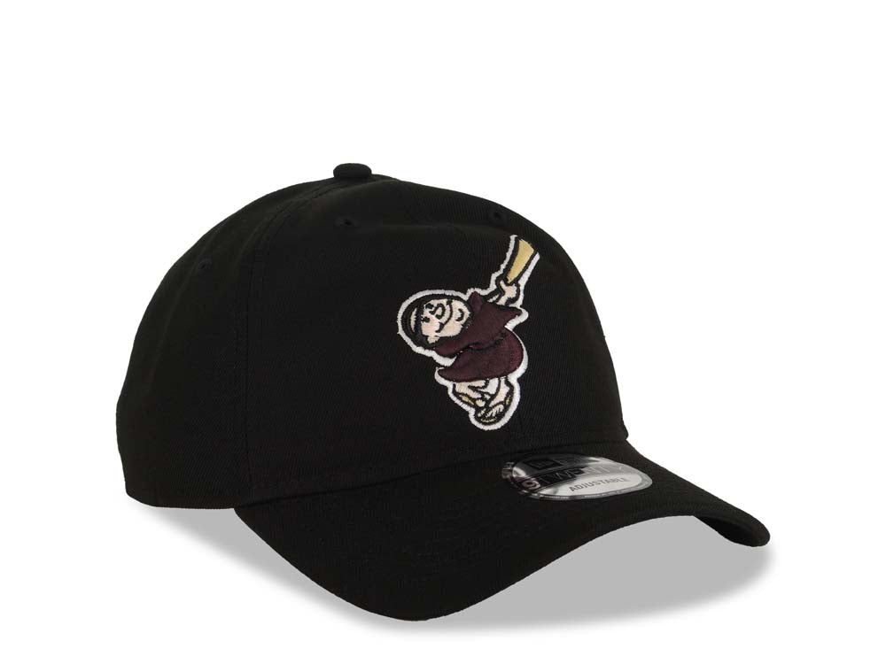 San Diego Padres New Era MLB 9TWENTY 920 Adjustable Cap Hat Black Crown/Visor Maroon/Yellow Swinging Friar Logo Black UV