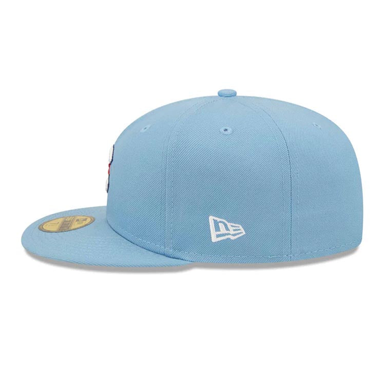 Chicago Cubs New Era MLB 59FIFTY 5950 Fitted Cap Hat Sky Blue Crown/Visor White/Red Logo Alternate City Connect