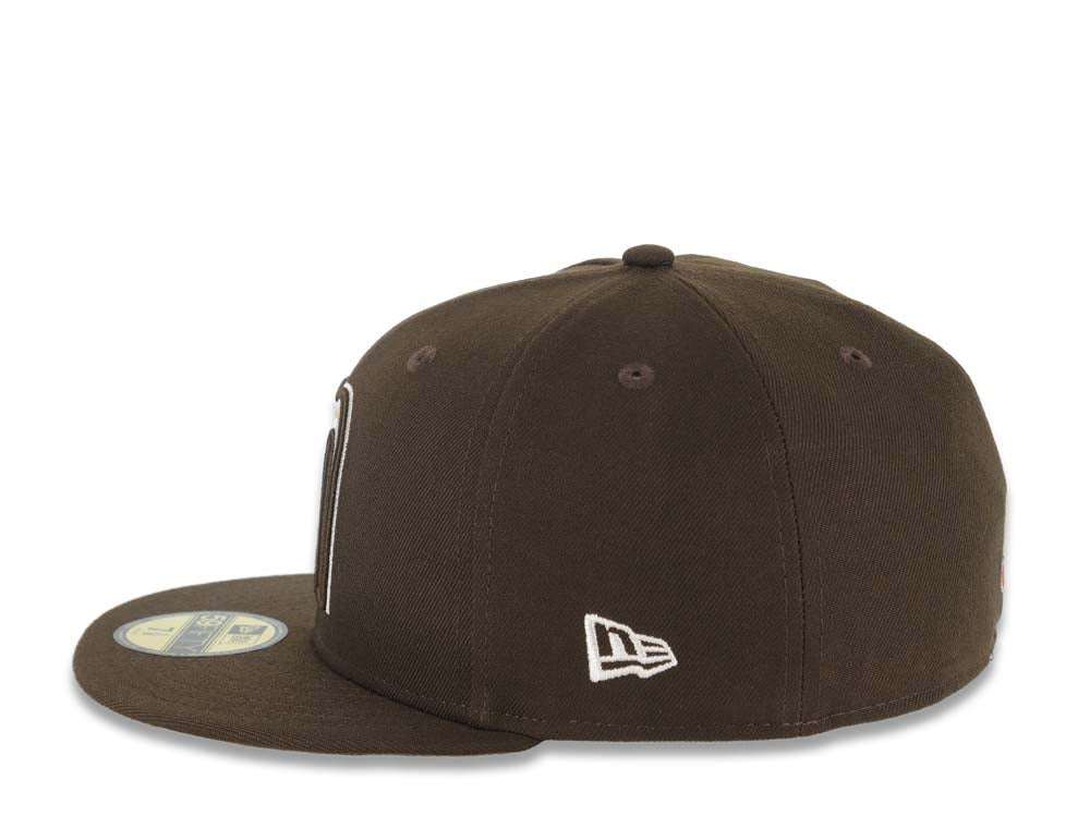 Mexico New Era WBC World Baseball Classic 59FIFTY 5950 Fitted Cap Hat Brown Crown/Visor White/Brown Khaki Logo Khaki UV