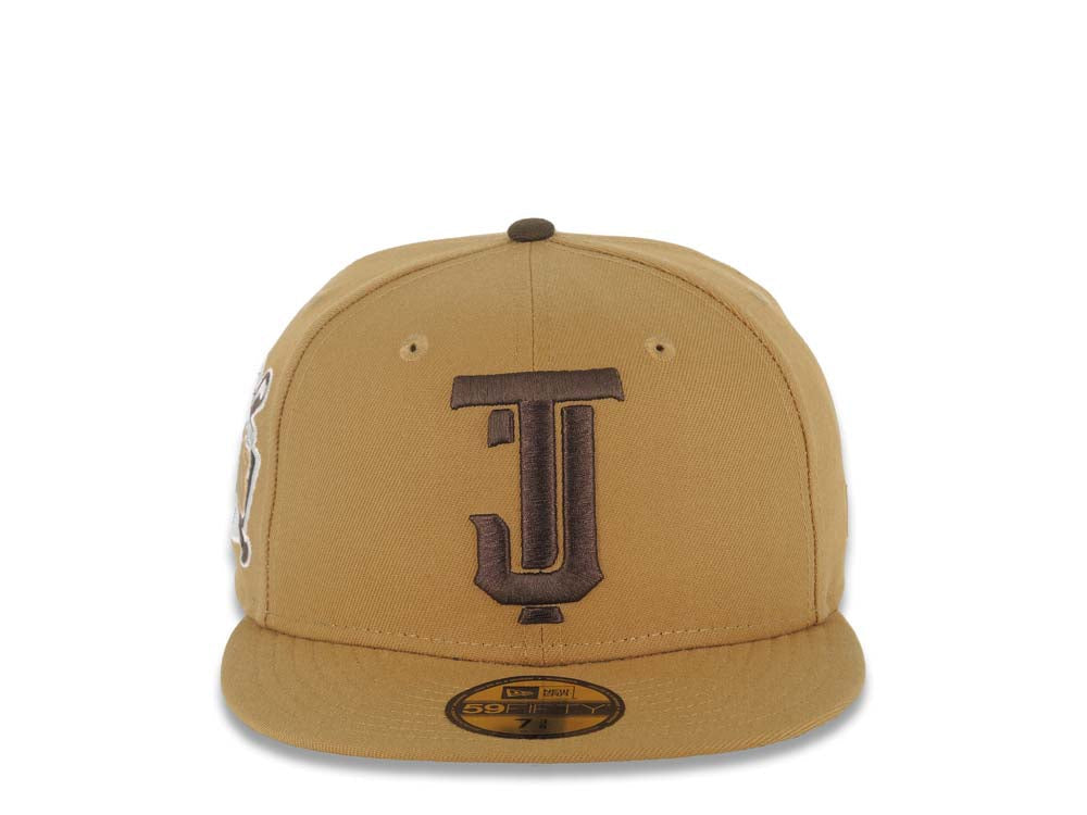 Tijuana Toros New Era LMB 59FIFTY 5950 Fitted Cap Hat Wheat Crown/Visor Brown Logo Desarollo Toros Side Patch Brown UV