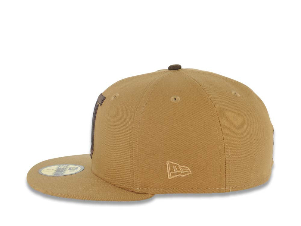 Tijuana Toros New Era LMB 59FIFTY 5950 Fitted Cap Hat Wheat Crown/Visor Brown Logo Desarollo Toros Side Patch Brown UV