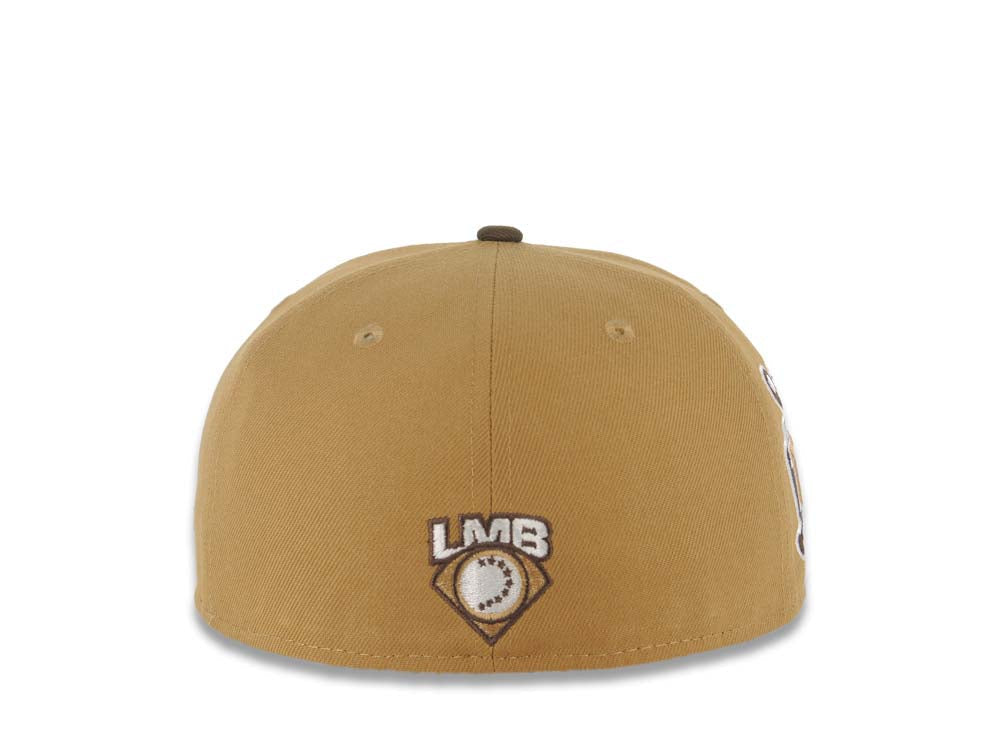 Tijuana Toros New Era LMB 59FIFTY 5950 Fitted Cap Hat Wheat Crown/Visor Brown Logo Desarollo Toros Side Patch Brown UV