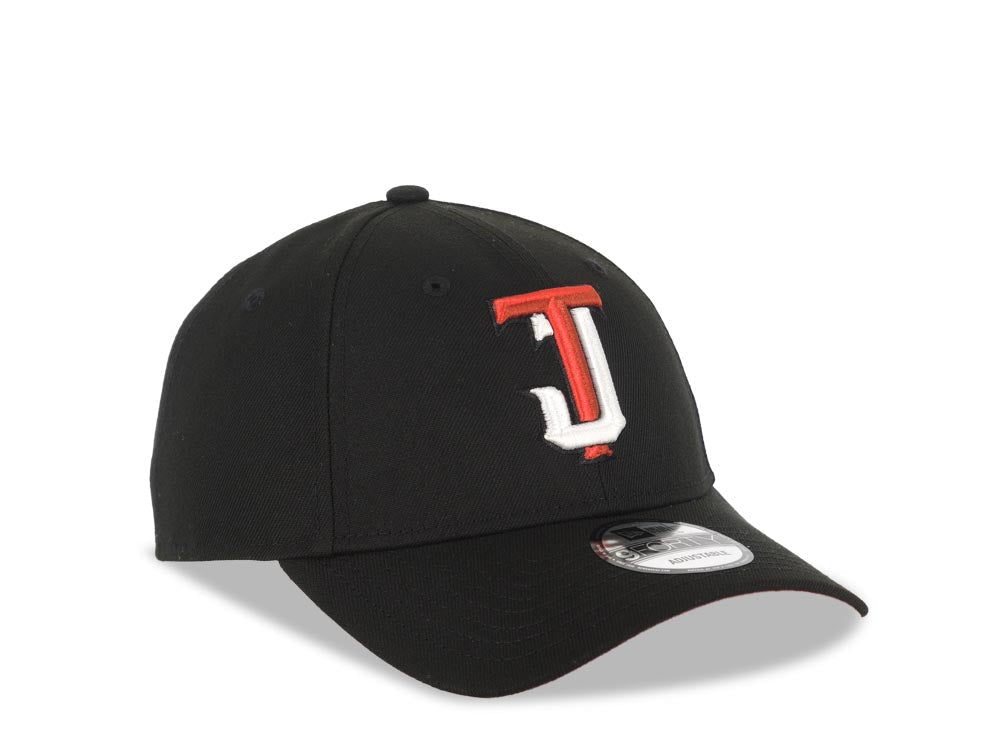 Tijuana Toros New Era LMB 9FORTY 940 Adjustable Cap Hat Black Crown/Visor Red/White TJ Logo Red UV
