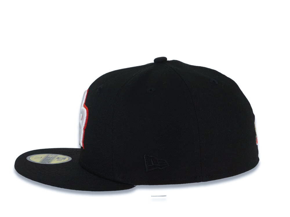 Puerto Rico New Era World Baseball Classic WBC 59FIFTY 5950 Fitted Cap Hat Black Crown/Visor White/Red Logo Puerto Rico Flag Side Patch