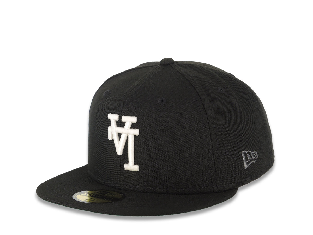Los Angeles Dodgers New Era MLB 59FIFTY 5950 Fitted Cap Hat Black Crown/Visor White Upside Down Logo 60th Anniversary Side Patch Green UV