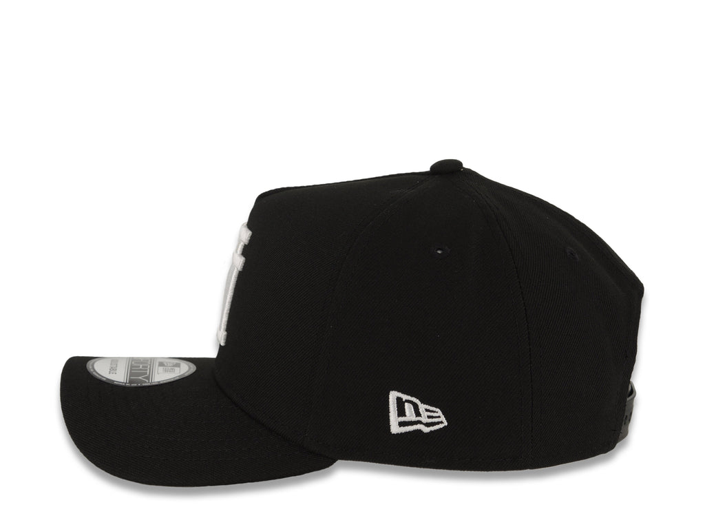 Los Angeles Dodgers New Era MLB 9FORTY 940 Adjustable A-Frame Cap Hat Black Crown/Visor White Upside Down Logo Gray UV