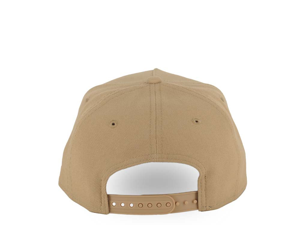 Los Angeles Dodgers New Era MLB 9FORTY 940 Adjustable A-Frame Cap Hat Khaki Crown/Visor White Upside Down Logo