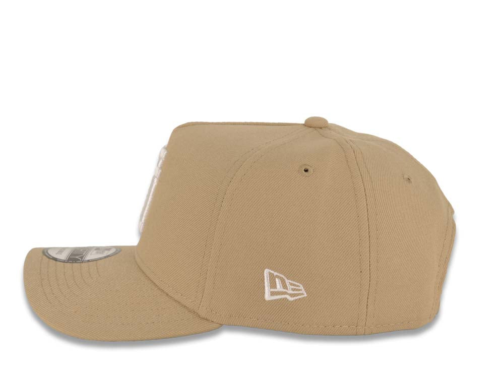 Los Angeles Dodgers New Era MLB 9FORTY 940 Adjustable A-Frame Cap Hat Khaki Crown/Visor White Upside Down Logo