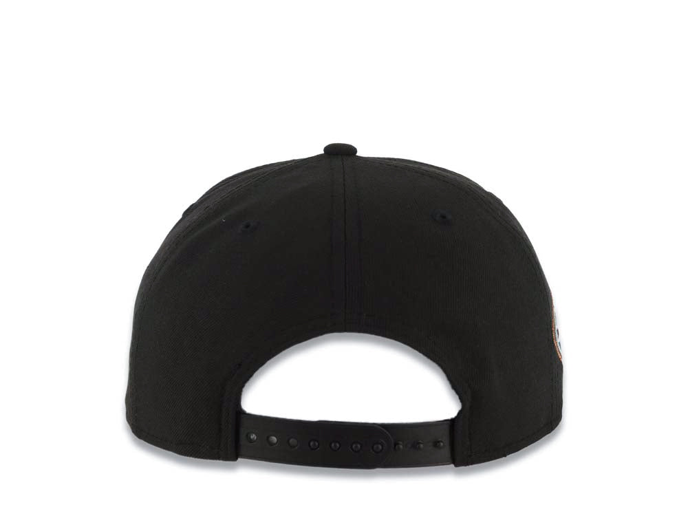 San Diego Padres New Era MLB 9FIFTY 950 Snapback Cap Hat Black Crown/Visor Teal Logo With Palm Trees 50th Anniversary Side Patch Teal UV