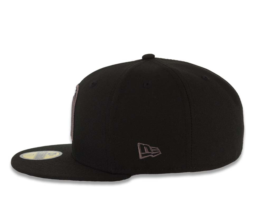Mexico New Era WBC World Baseball Classic 59FIFTY 5950 Fitted Cap Hat Black Crown/Visor Black/Dark Gray Logo Mexico Flag Dark Gray UV