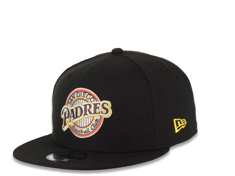 San Diego Padres New Era MLB 9FIFTY 950 Snapback Cap Hat Black Crown/Visor Team Color Baseball Club Retro Logo 1992 All-Star Game Side Patch