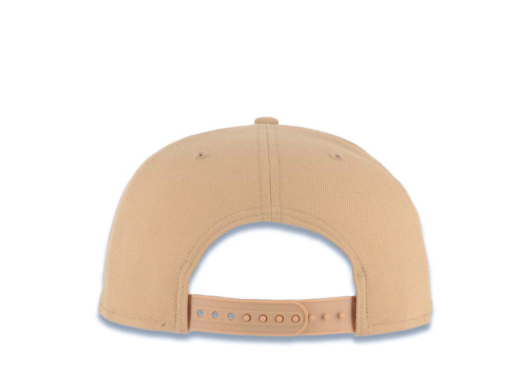 San Diego Padres New Era MLB 9FIFTY 950 Snapback Cap Hat Khaki Crown/Visor White Logo With Palm Tree 25th Anniversary Side Patch Gray UV