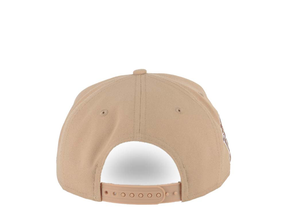 San Diego Padres New Era MLB 9FORTY 940 Adjustable A-Frame Cap Hat Khaki Crown/Visor White Logo With Palm Trees 25th Anniversary Side Patch