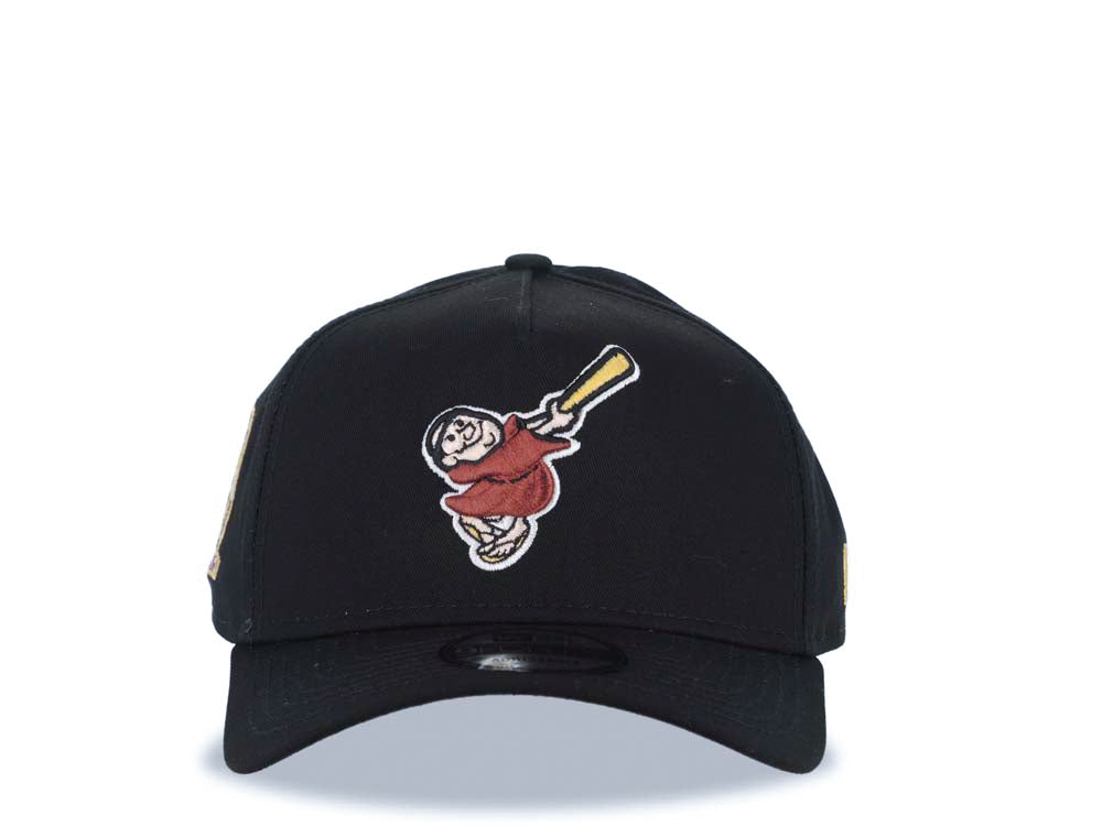 San Diego Padres New Era MLB 9FORTY 940 Adjustable A-Frame Cap Hat Black Crown/Visor Maroon Swinging Friar Logo 25th Anniversary Side Patch