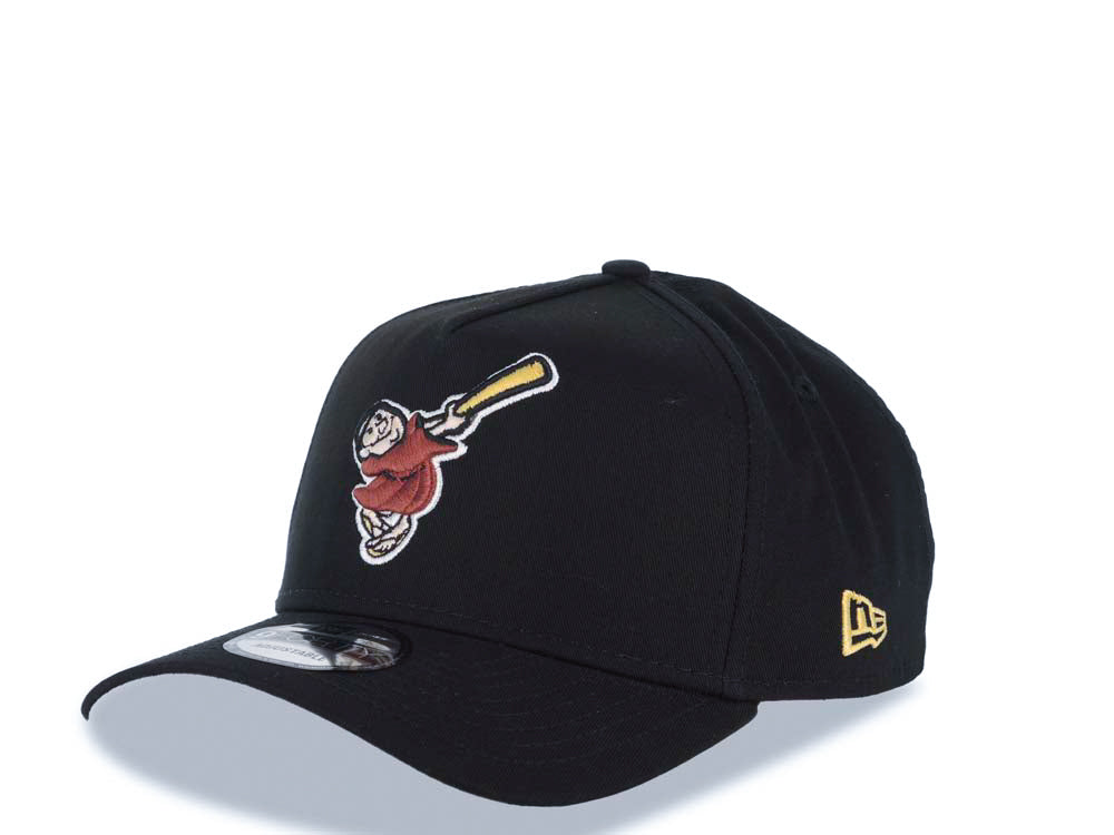 San Diego Padres New Era MLB 9FORTY 940 Adjustable A-Frame Cap Hat Black Crown/Visor Maroon Swinging Friar Logo 25th Anniversary Side Patch