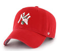 New York Yankees '47 Brand MLB Clean Up Adjustable Cap Hat Red Crown/Visor White with Pink Rose Logo