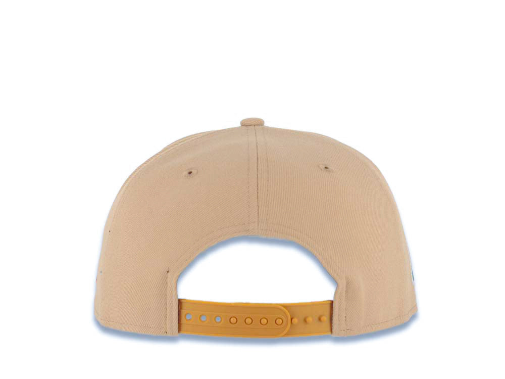Mexico New Era 9FIFTY 950 Snapback Cap Hat Khaki Crown/Visor Red/White/Green Logo Mexico Flag Side Patch Green UV