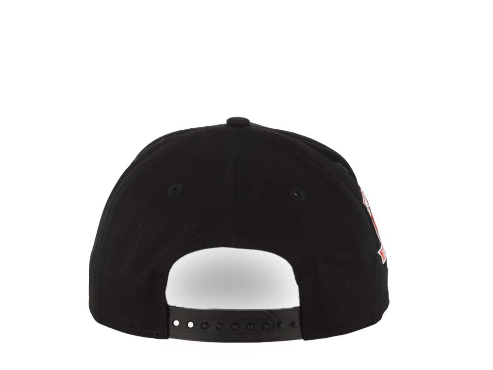 Los Angeles Dodgers New Era MLB 9FORTY 940 Adjustable A-Frame Adjustable Snapback Cap Hat Black Crown/Visor White Logo With Palm Tree 50th Anniversary Side Patch