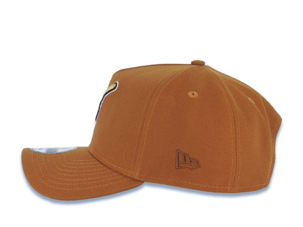 San Diego Padres New Era MLB 9FORTY 940 A-Frame Adjustable Cap Hat Brown Crown/Visor Maroon/Yellow Swinging Friar Logo Established 1969 Side Patch