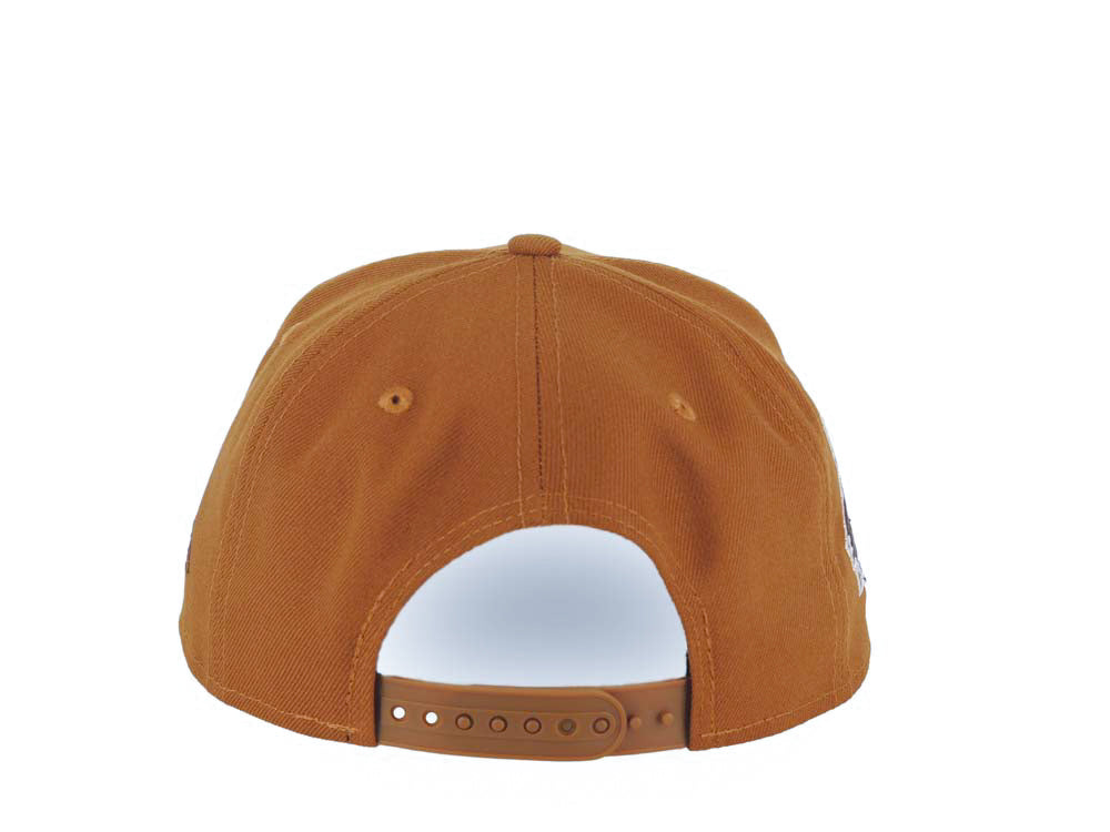 San Diego Padres New Era MLB 9FORTY 940 A-Frame Adjustable Cap Hat Brown Crown/Visor Maroon/Yellow Swinging Friar Logo Established 1969 Side Patch